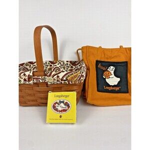 Longaberger Bundle: Halloween Trick or Treat Bag Spring Spice Basket & BB Tie On